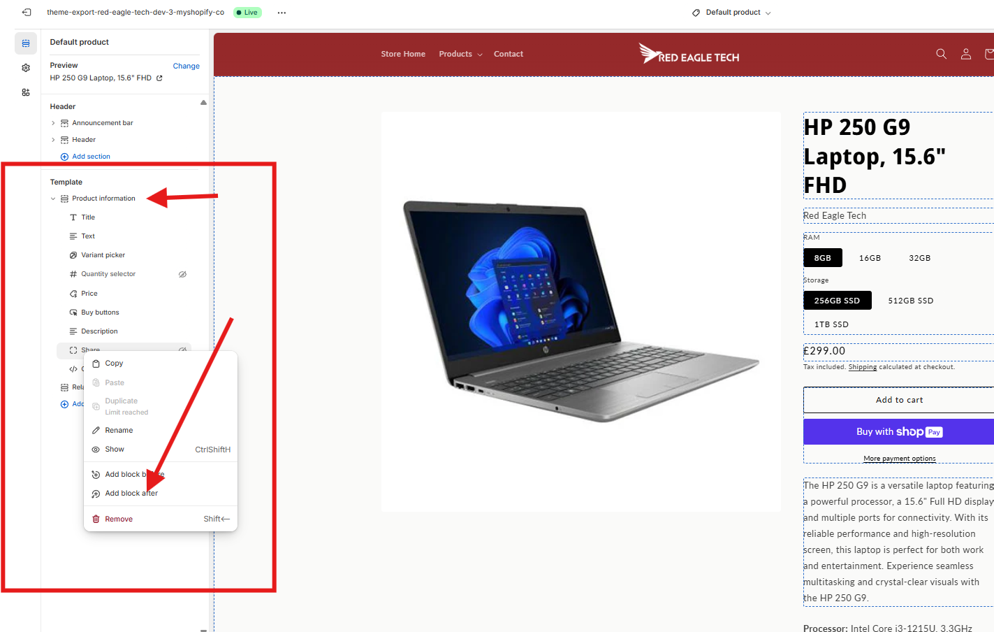 Add Block After Product Info