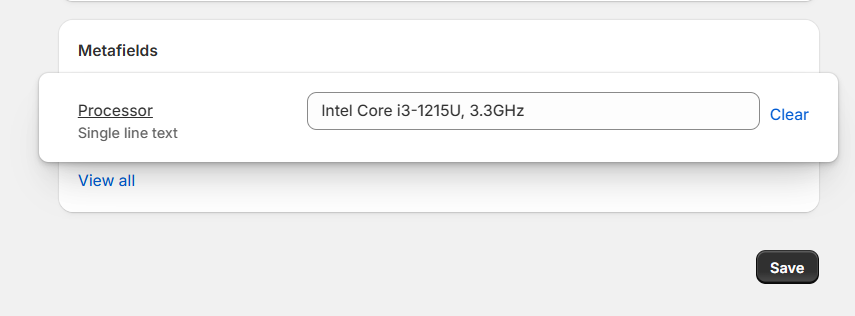 Add Variant Metafield Detail