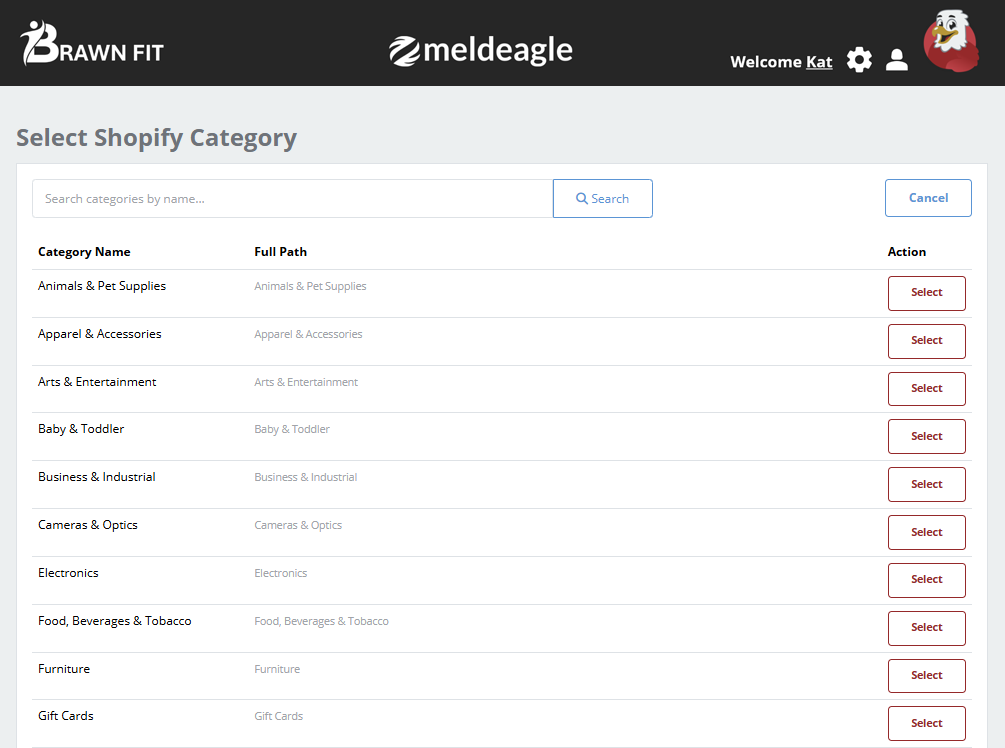 Publication channels interface